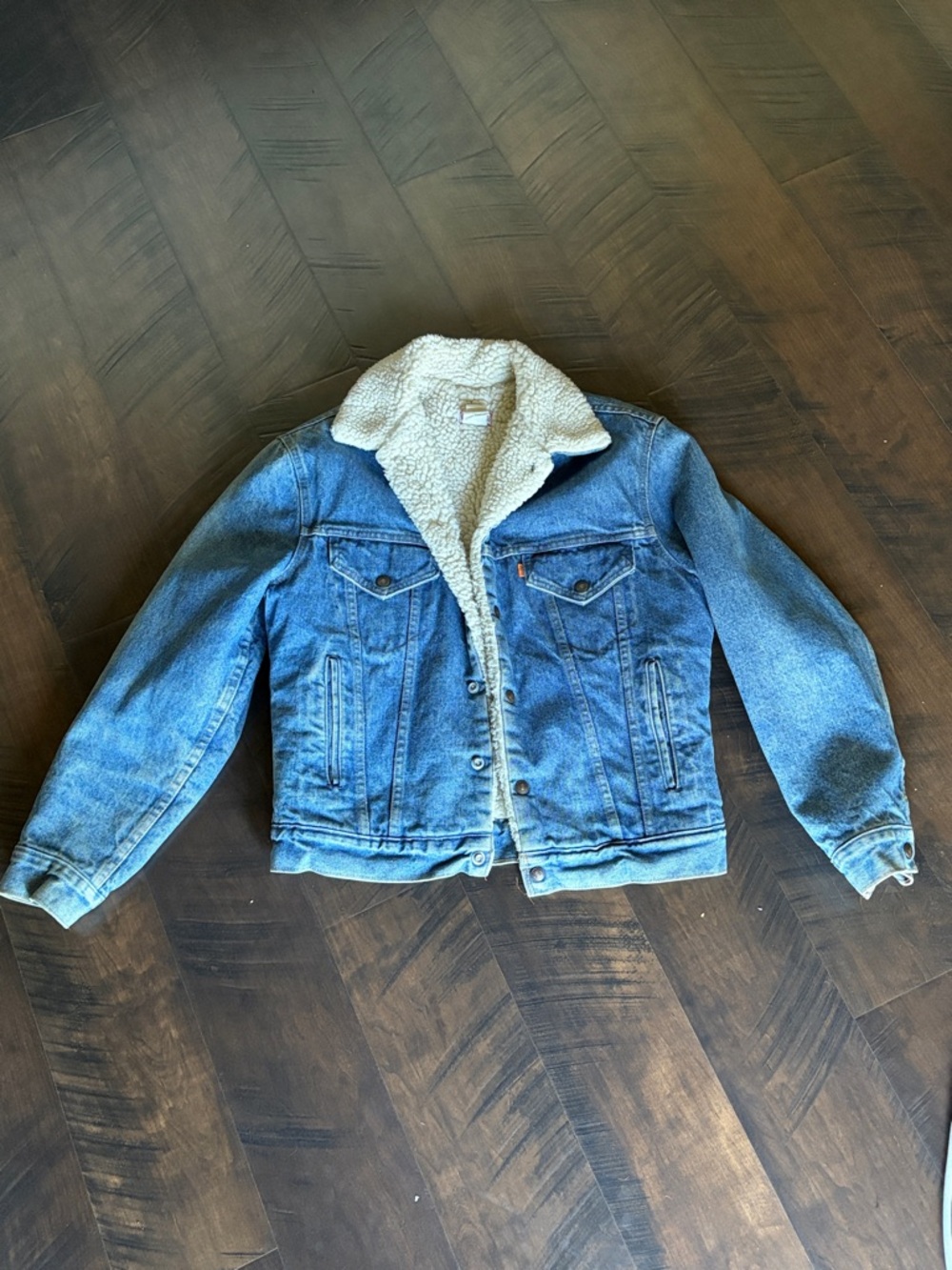 Levi's Light Blue Denim Jacket with Cream Sherpa Collar
